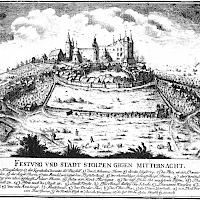 Stolpen castle and town ca. 1750 (C. G. Nestler)