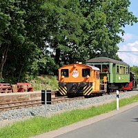 Historic train of the Windbergbahn in Freital-Burgk (© Till Menzer)