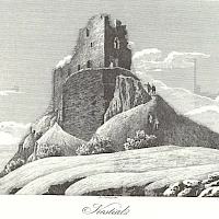 Hrad v roce 1844 (pohlednice; Wikipedia; Public domain)